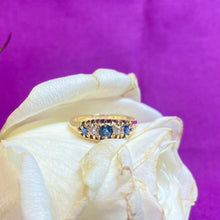 9ct Yellow Gold Sapphire and Diamond Ring