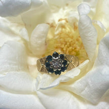 9ct Yellow Gold Diamond and Sapphire Cluster Ring
