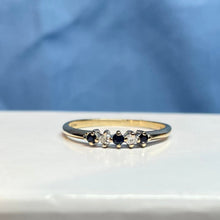 9ct Yellow Gold Sapphire and Diamond Ring