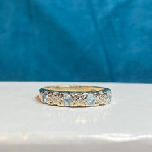 9ct Yellow Gold Aquamarine and Diamond Band