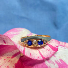 18ct Yellow Gold Diamond and Sapphire Ring