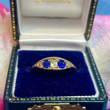 18ct Yellow Gold Diamond and Sapphire Ring