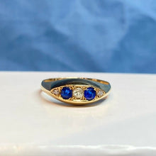 18ct Yellow Gold Diamond and Sapphire Ring
