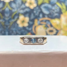 18ct Yellow Gold Aquamarine and Diamond Ring