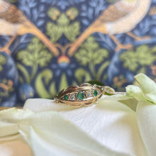 9ct Yellow Gold Emerald and Diamond Ring