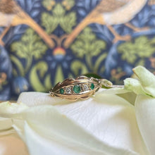 9ct Yellow Gold Emerald and Diamond Ring