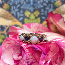 9ct Yellow Gold Opal and Sapphire Ring
