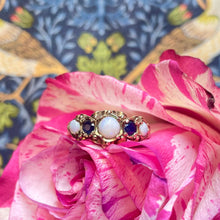 9ct Yellow Gold Opal and Sapphire Ring