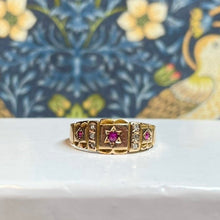 15ct Yellow Gold Ruby and Diamond Ring