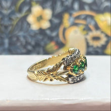 18ct Yellow Gold Emerald and Diamond Ring