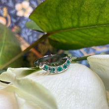 18ct White Gold Emerald and Diamond Ring