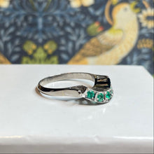 18ct White Gold Emerald and Diamond Ring