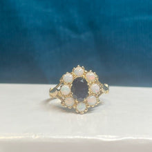 14ct Yellow Gold Sapphire and Opal Cluster Ring