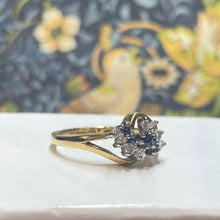 18ct Yellow Gold Sapphire and Diamond Twist Ring