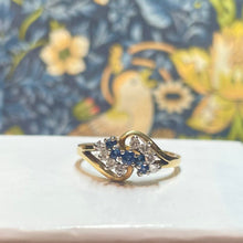 18ct Yellow Gold Sapphire and Diamond Twist Ring