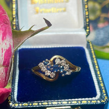 18ct Yellow Gold Sapphire and Diamond Twist Ring