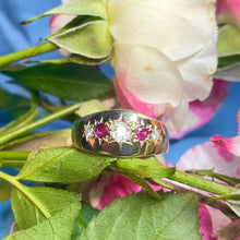 9ct Yellow Ruby and Diamond Band