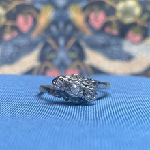 18ct Yellow Gold and Platinum Diamond Twist Ring