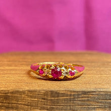 18ct Yellow Ruby and Diamond Ring