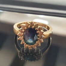 18ct Yellow Gold Diamond and Sapphire Ring