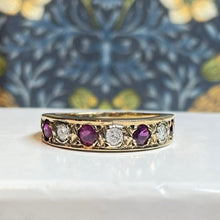 9ct Yellow Gold Ruby and Diamond Band