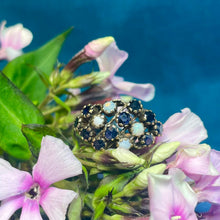 9ct Yellow Gold Sapphire and Opal Cluster Ring