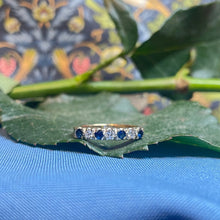 9ct Yellow Gold Diamond and Sapphire Ring