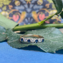 9ct Yellow Gold Diamond and Sapphire Ring