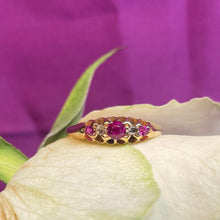 18ct Yellow Ruby and Diamond Ring