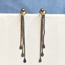 9ct Yellow and White Gold Drop Earrings