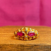 18ct Yellow Gold Diamond and Ruby Ring