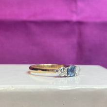 9ct Yellow Gold Sapphire and Diamond Ring