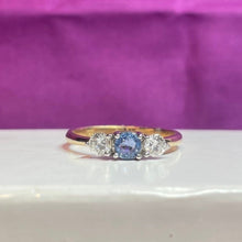 9ct Yellow Gold Sapphire and Diamond Ring