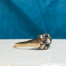 9ct Yellow Gold Opal and Sapphire Cluster Ring