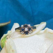 9ct Yellow Gold Opal and Sapphire Cluster Ring