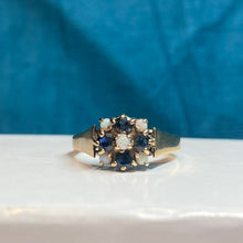 9ct Yellow Gold Opal and Sapphire Cluster Ring