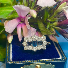 18ct Yellow Gold Diamond and Sapphire Cluster Ring