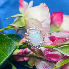 18ct Yellow Gold Opal and Diamond Cluster Ring