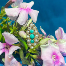 9ct Yellow Gold Turquoise and Pearl Ring