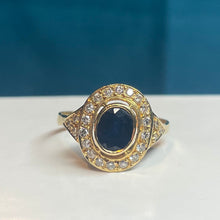 18ct Yellow Gold Sapphire and Diamond Ring