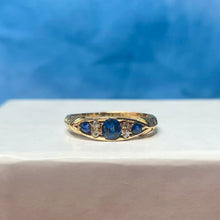 18ct Yellow Gold Diamond and Sapphire Ring