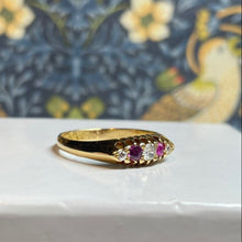 18ct Yellow Gold Diamond and Ruby Ring