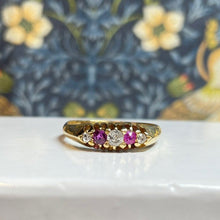 18ct Yellow Gold Diamond and Ruby Ring