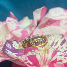 18ct Yellow Gold Diamond and Ruby Ring