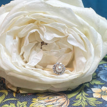 9ct Yellow Gold Pearl and Diamond Cluster Ring