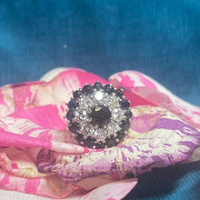 18ct White Gold Sapphire and Diamond Cluster Ring