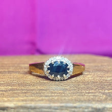 9ct Yellow Gold Diamond and Sapphire Cluster Ring