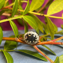 9ct Yellow Gold Diamond and Sapphire Cluster Ring