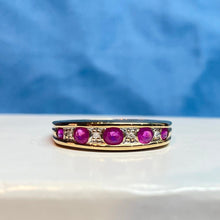 9ct Yellow Gold Ruby and Diamond Band
