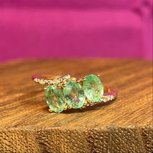 9ct Yellow Gold Emerald and Diamond Ring